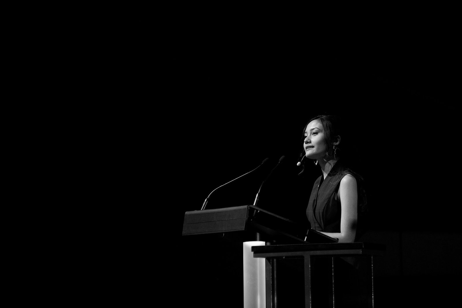 Yasmin Poole at a lectern